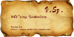 Váczy Szabolcs névjegykártya